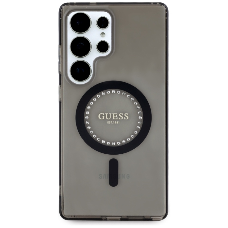 Husa pentru Samsung Galaxy S25 IML Rhinestones MagSafe, Guess - Negru - 1 | YEO