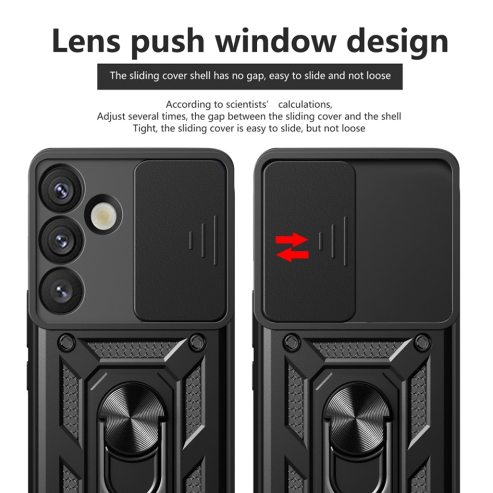 Husa pentru Samsung Galaxy S25 Plus cu inel magnetic si protectie camera Skyddar CamShield - Negru - 2 | YEO