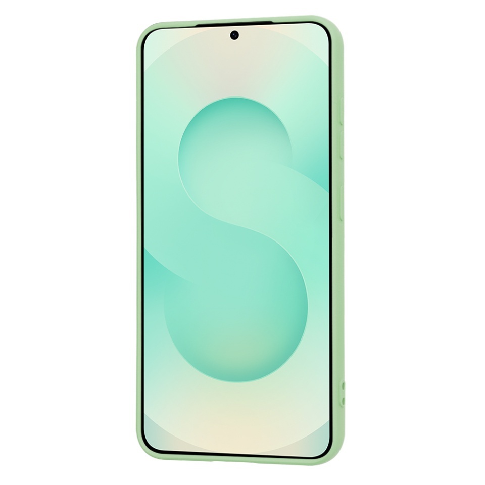 Husa pentru Samsung Galaxy S25 Plus, SKYDDAR INNOVATION, din Silicon Catifelat, SoftElegance, set cu sticker, Verde deschis - 1 | YEO