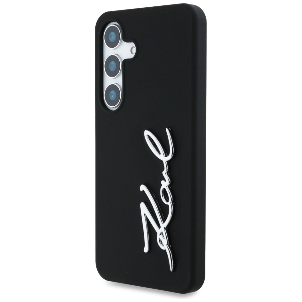 Husa pentru Samsung Galaxy S25, Silicone Sign Metal Logo, Karl Lagerfeld, Negru - 3 | YEO