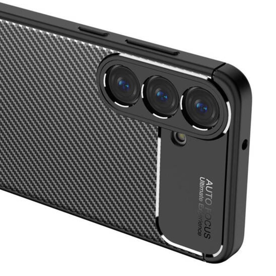 Husa pentru Samsung Galaxy S25, SKYDDAR INNOVATION, CarbonFiber, Antisoc, Negru, set cu sticker - 2 | YEO