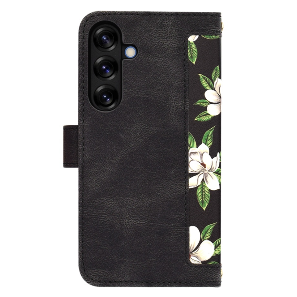 Husa pentru Samsung Galaxy S25, SKYDDAR INNOVATION, Flipcraft din Piele Ecologică, Stand Integrat, Buzunare pentru Carduri, set cu sticker, Negru - 2 | YEO