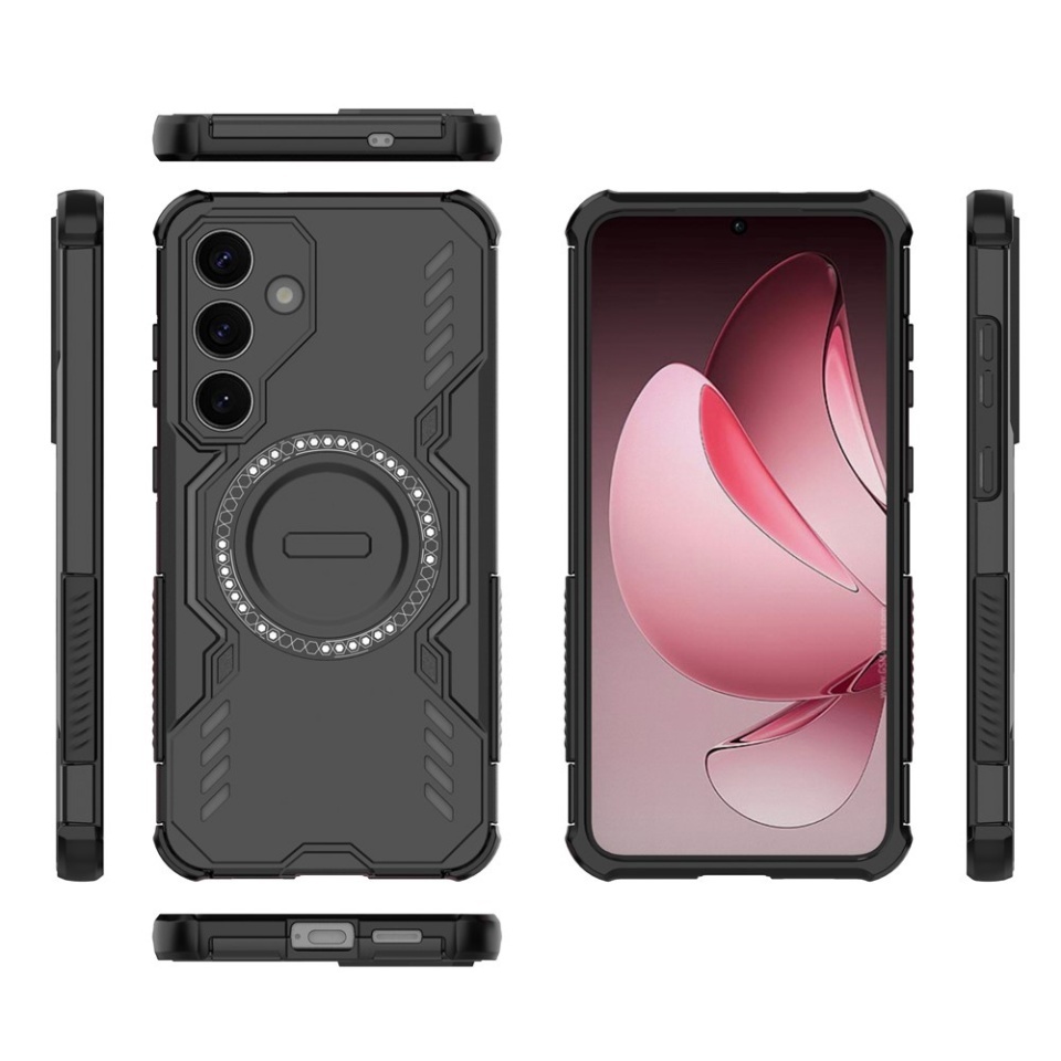 Husa pentru Samsung Galaxy S25, SKYDDAR INOVATION, ArmorMag, Magsafe, set cu sticker, Negru - 3 | YEO
