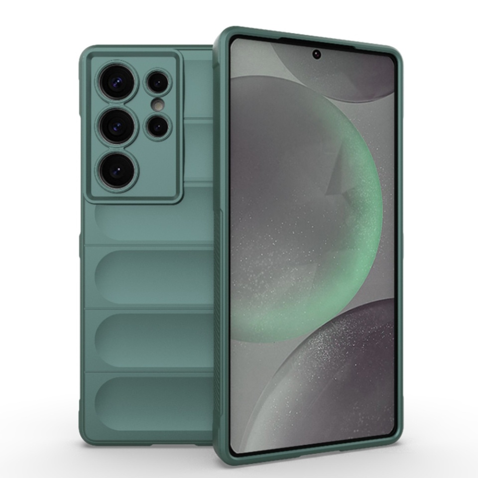 Husa pentru Samsung Galaxy S25 Ultra eleganta, din silicon mat, SKDR Vogue - Verde