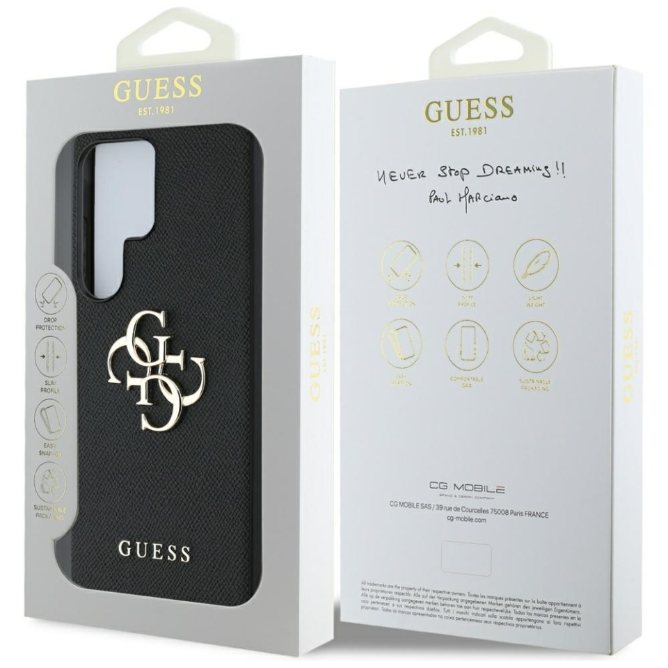 Husa pentru Samsung Galaxy S25 Ultra, Guess, Hardcase Grained Big and Classic, Negru - 7