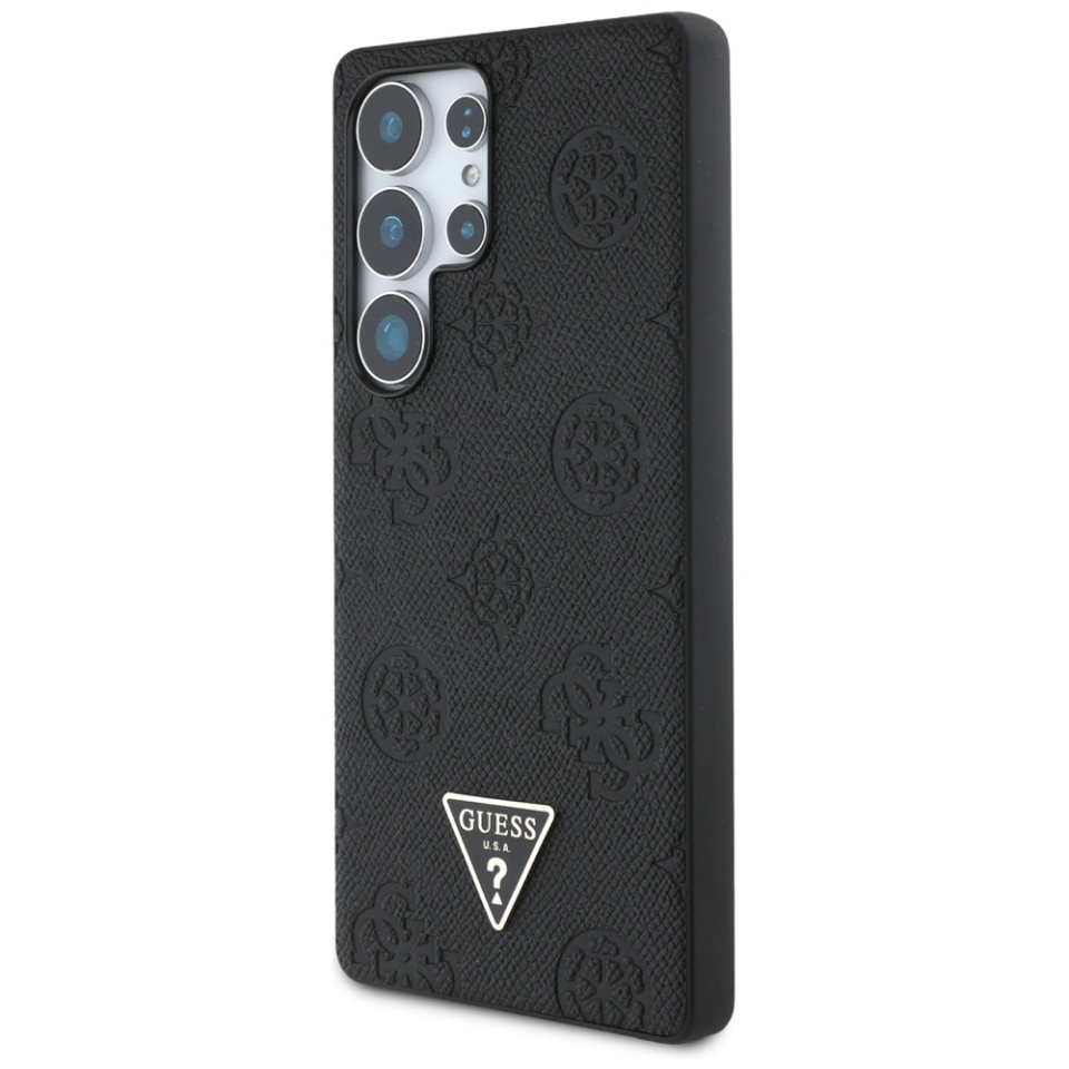 Husa pentru Samsung Galaxy S25 Ultra, Guess, Peony Grained Hot Stamp Triangle Logo MagSafe, Negru - 2 | YEO