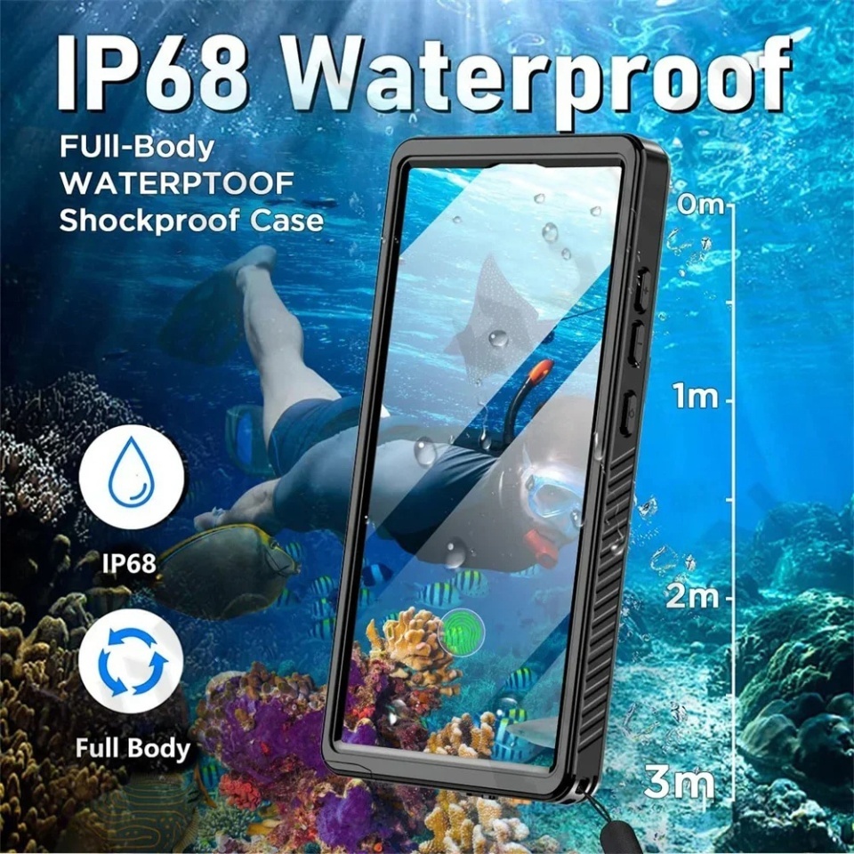 Husa pentru Samsung Galaxy S25 Ultra, ShellBox, Waterproof IP68 Case, Full Body, Protectie Totala, Anti-Soc, Rezistenta la Apa si Praful, Negru - 1 | YEO