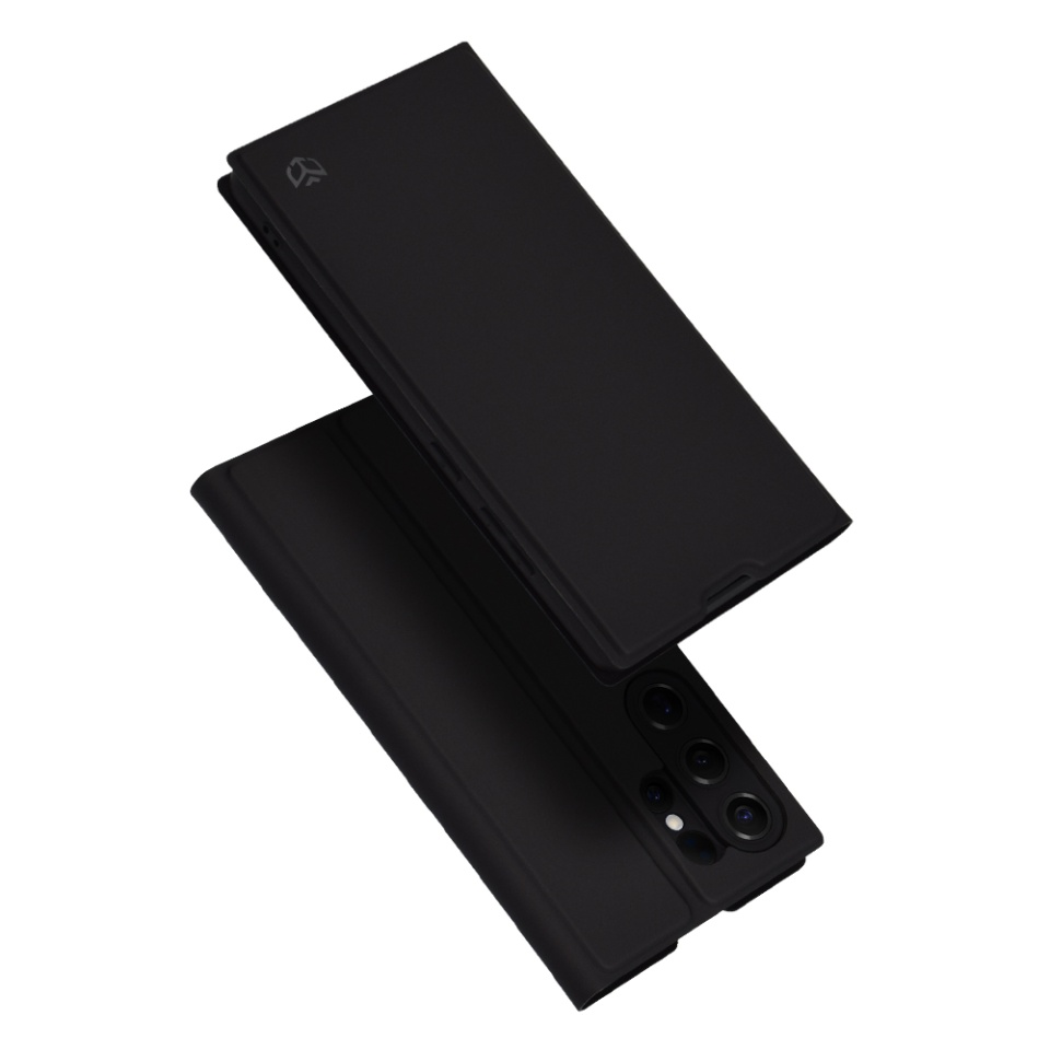 Husa pentru Samsung Galaxy S25 Ultra, SKYDDAR INNOVATION, Magskin Book, tip Carte cu Portofel Interior, set cu sticker, Negru