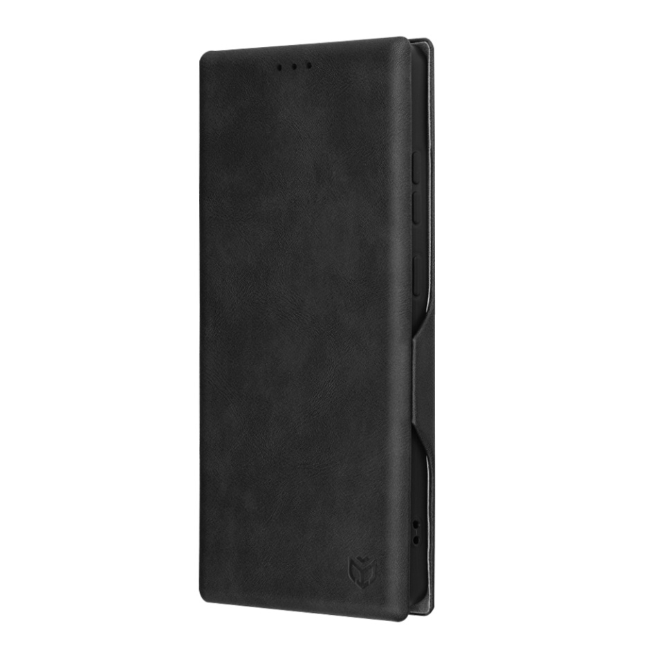 Husa pentru Samsung Galaxy S25 Ultra, SKYDDAR INNOVATION, Safe Wallet tip carte din Piele Ecologica, Suport Carduri, Inchidere Magnetica, Negru, set cu sticker - 3 | YEO