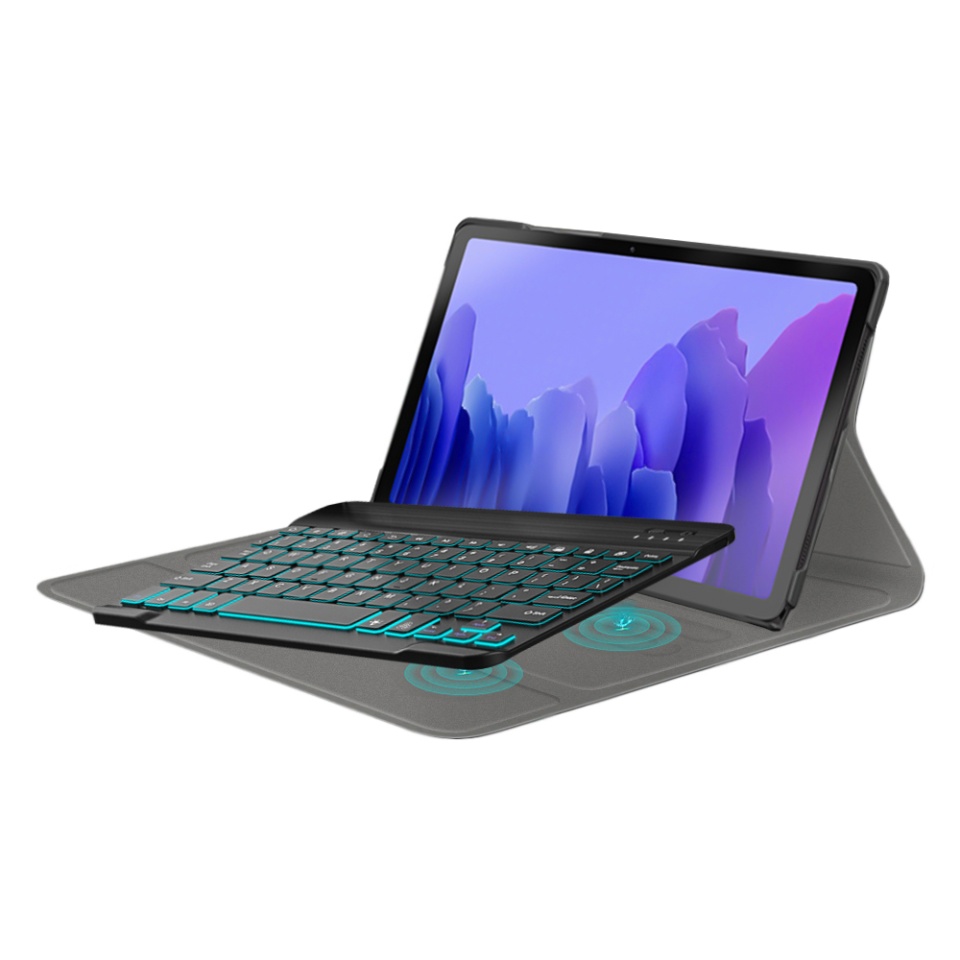 Husa pentru Samsung Galaxy Tab A7 10.4 2020 T500/T505 cu Tastatura Bluetooth si Protectie 360°, SKDR DuoSmart Cover - Negru - 3 | YEO