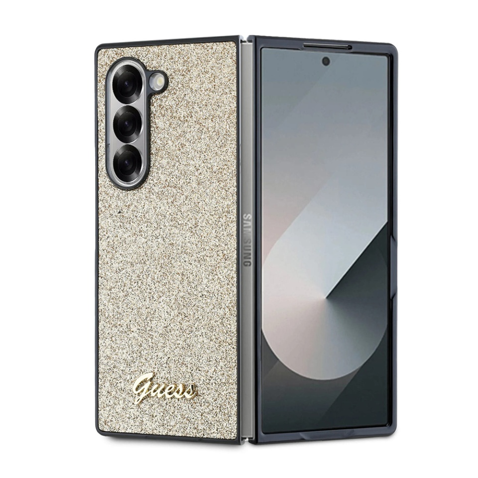 Husa pentru Samsung Galaxy Z Fold6, Glitter Script, Guess, Auriu