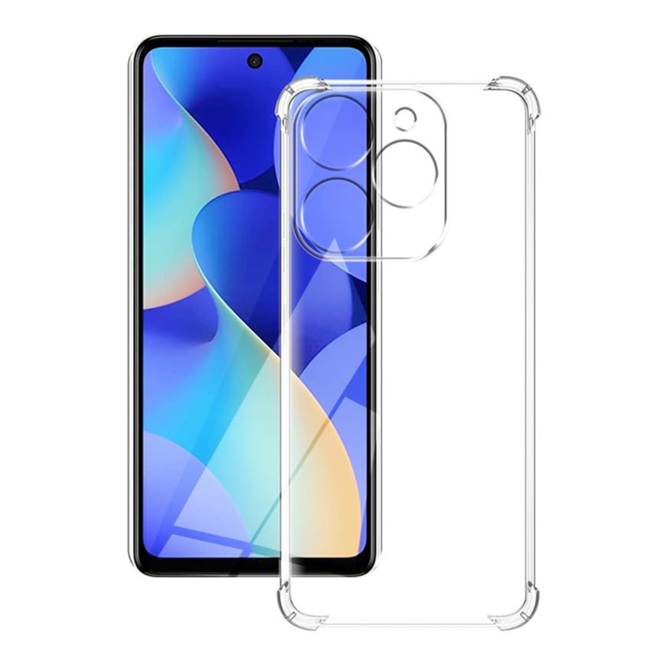 Husa pentru Tecno Spark Go 2024 / Spark 20C , SKYDDAR INNOVATION, Shockproof Clear din Silicon Slim, Transparenta, set cu sticker - 1 | YEO
