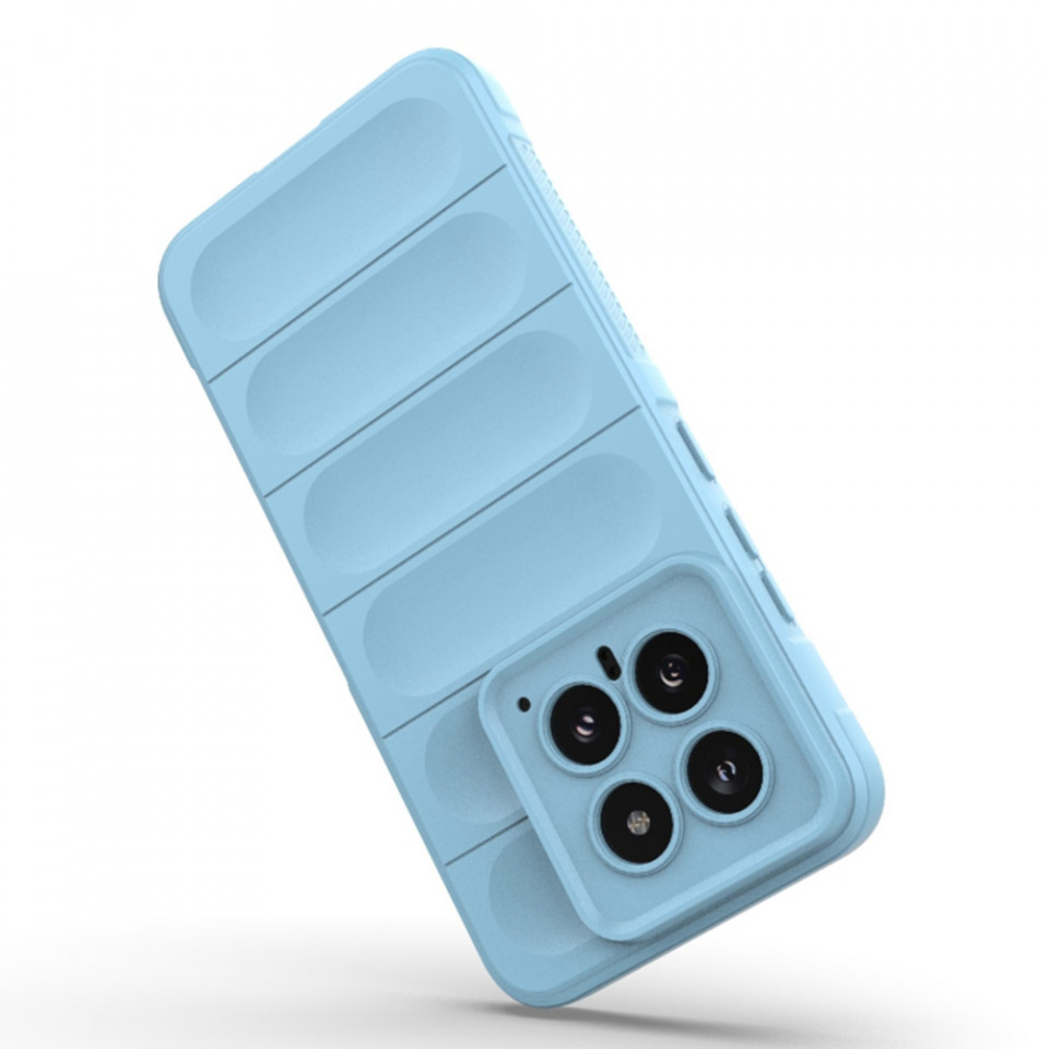 Husa pentru Xiaomi 14 eleganta, din silicon mat, SKDR Vogue - Bleu - 2 | YEO