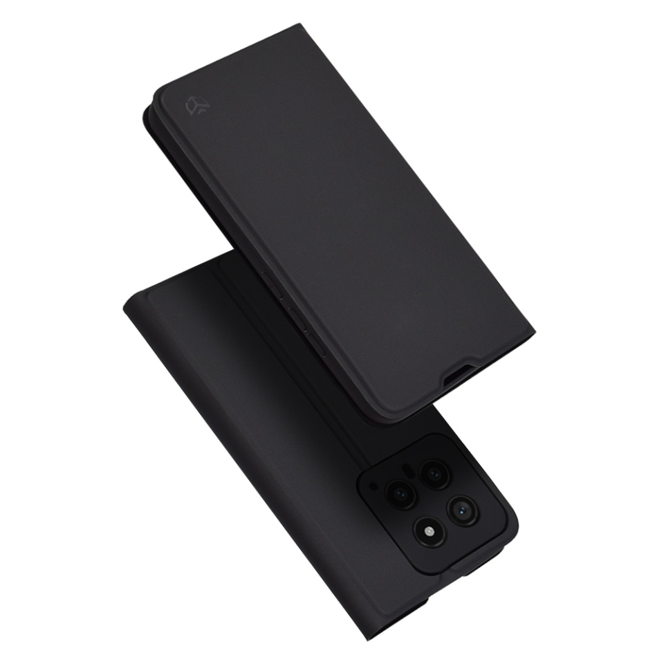 Husa pentru Xiaomi 14, SKYDDAR INNOVATION, Magskin Book, tip Carte cu Portofel Interior, set cu sticker, Negru
