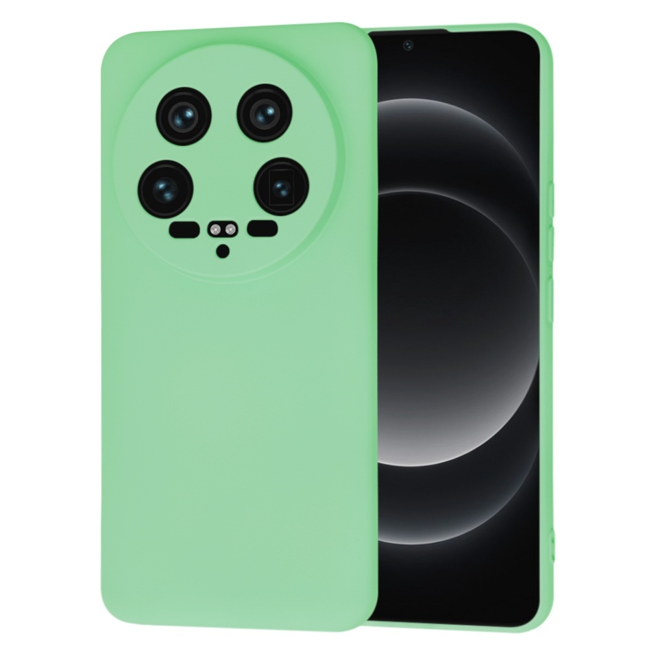 Husa pentru Xiaomi 14 Ultra, SKYDDAR INNOVATION, din Silicon Catifelat, SoftElegance, set cu sticker, Verde deschis