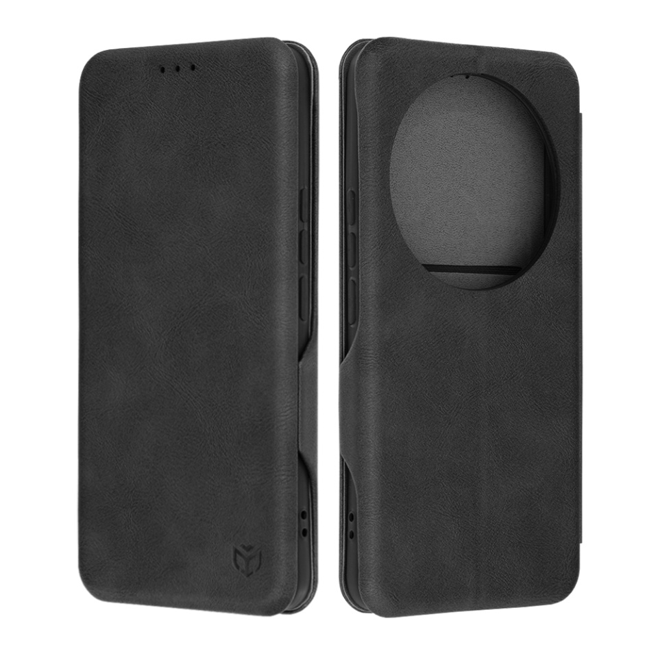 Husa pentru Xiaomi 14 Ultra, SKYDDAR INNOVATION, Safe Wallet tip carte din Piele Ecologica, Suport Carduri, Inchidere Magnetica, Negru, set cu sticker