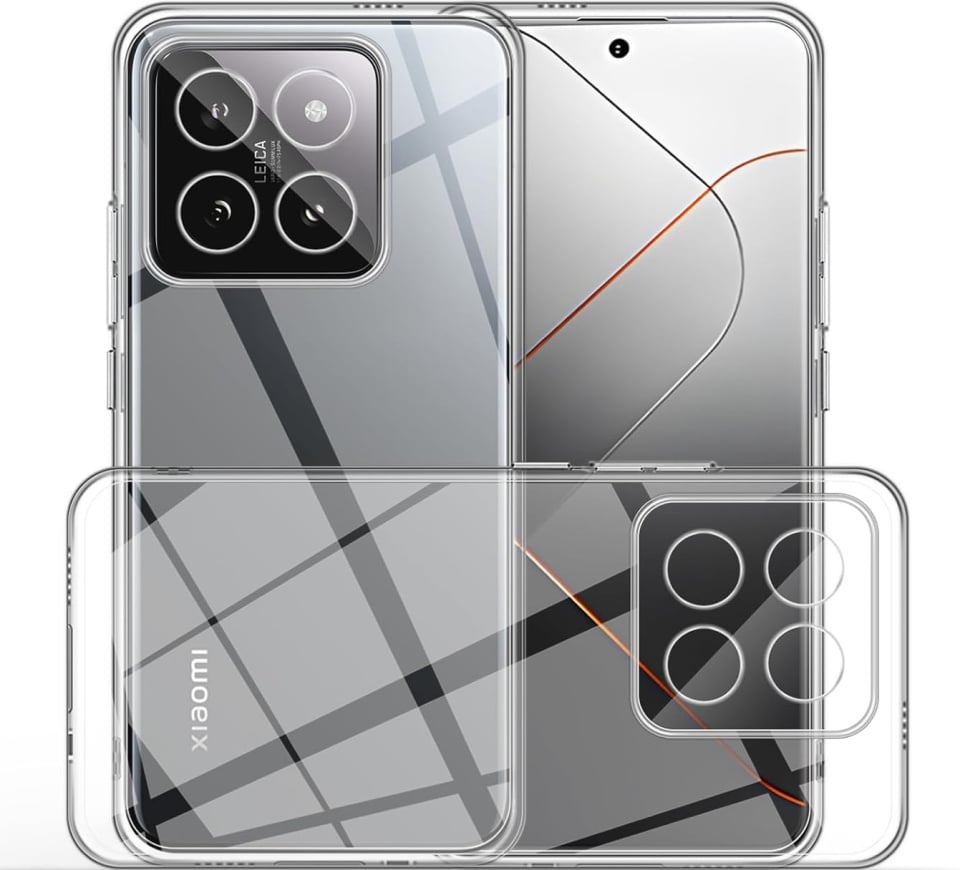 Husa pentru Xiaomi 14T din silicon transparent, SKDR ClearGuard - Transparent