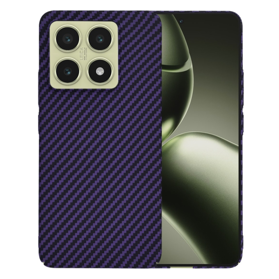 Husa pentru Xiaomi 14T, Finisaj Premium cu Textura de Carbon, Design Elegant, SKDR CarbonFlex - Mov