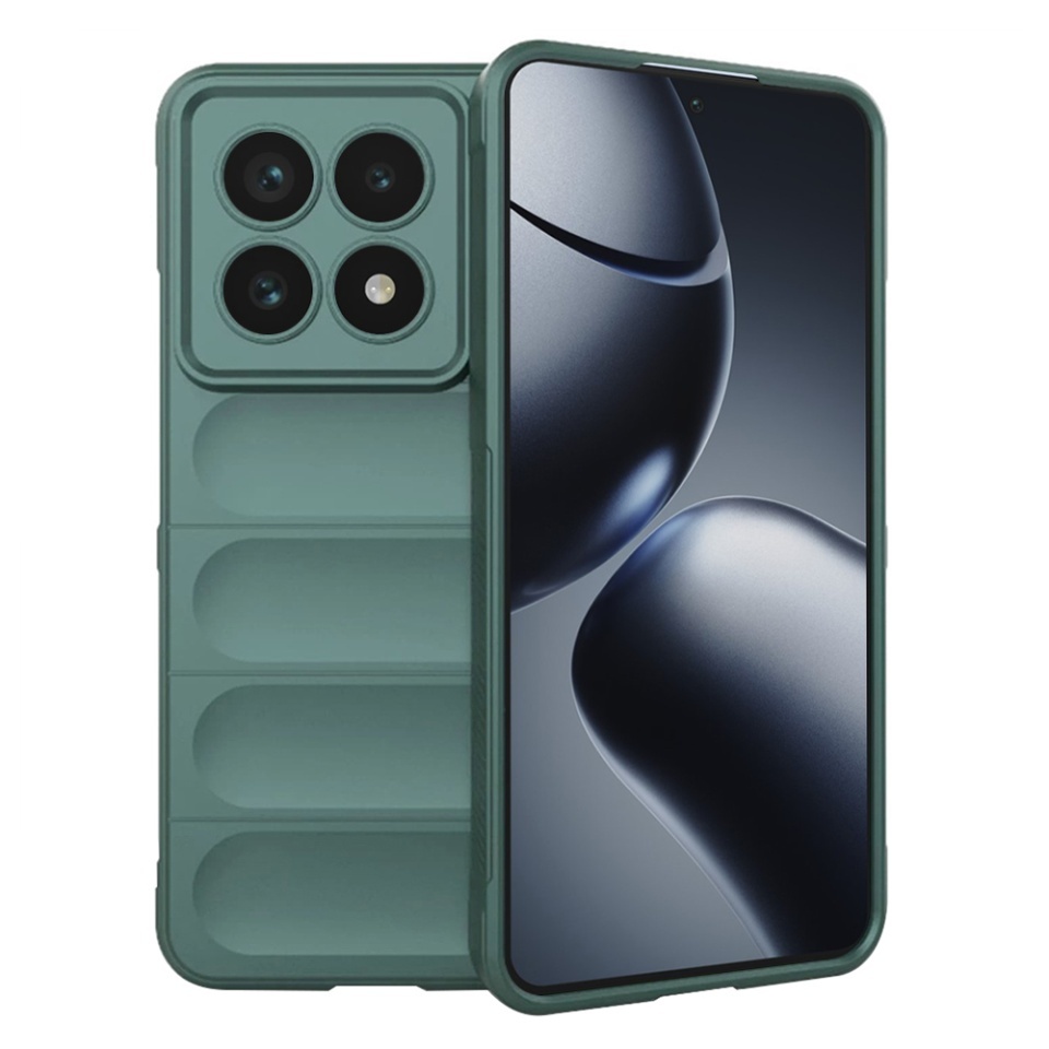 Husa pentru Xiaomi 14T Pro, SKYDDAR INNOVATION, Magic Shield, din Silicon Mat, set cu sticker, Verde