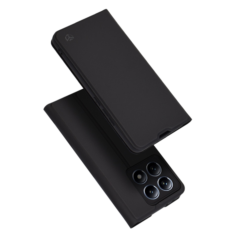 Husa pentru Xiaomi 14T Pro, SKYDDAR INNOVATION, Magskin Book, tip Carte cu Portofel Interior, set cu sticker, Negru