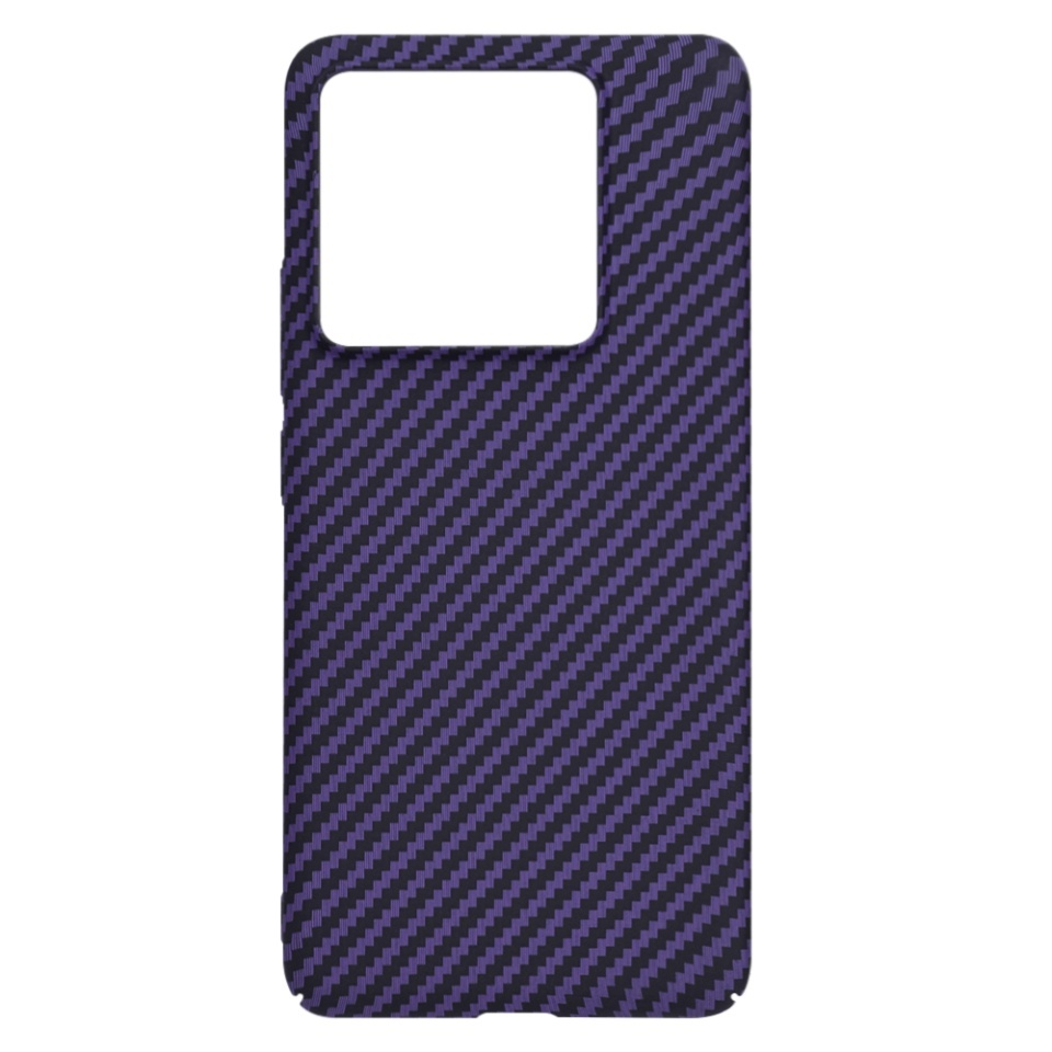 Husa pentru Xiaomi 14T Pro, SKYDDAR INNOVATION, textura carbon, Carbonite FiberShell, set cu sticker, Mov, - 3 | YEO