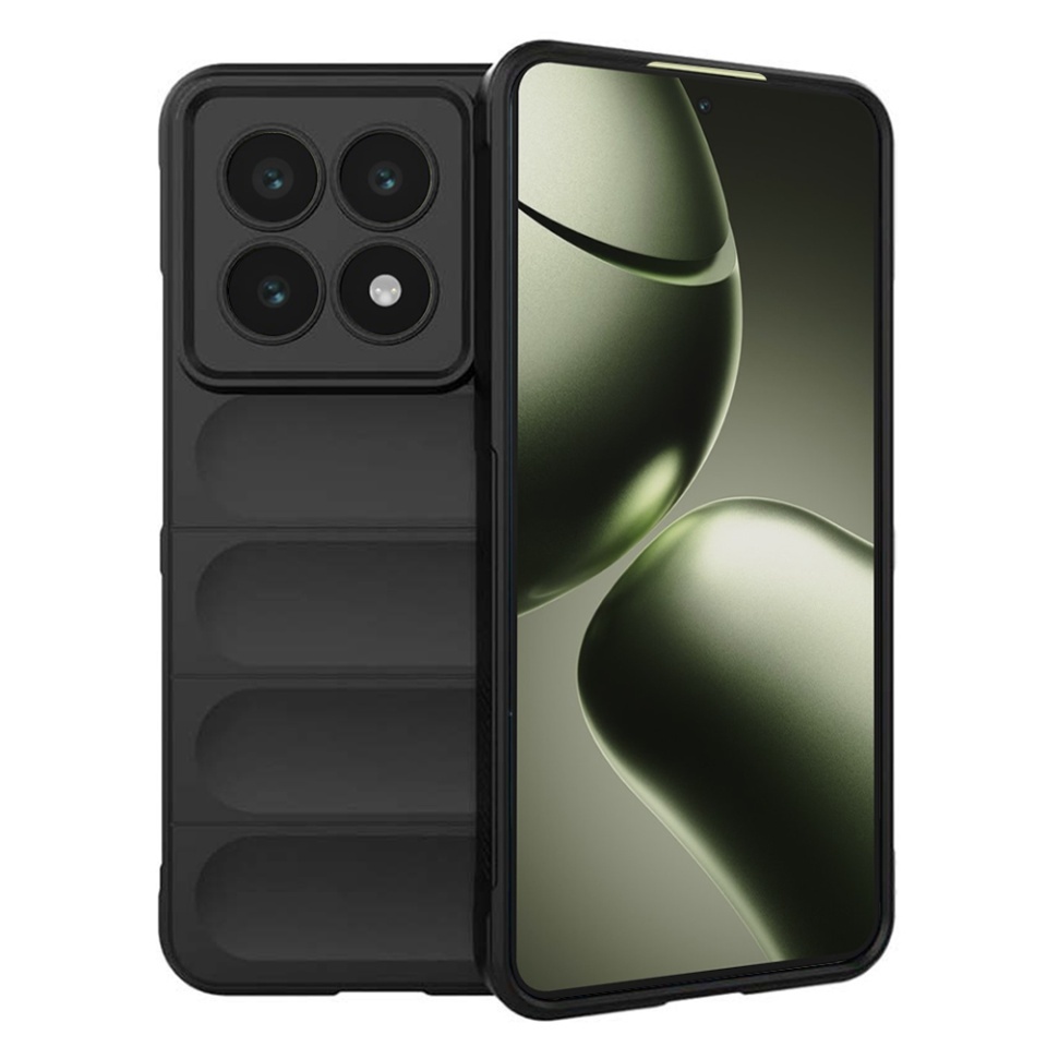 Husa pentru Xiaomi 14T, SKYDDAR INNOVATION, Magic Shield, din Silicon Mat, set cu sticker, Negru