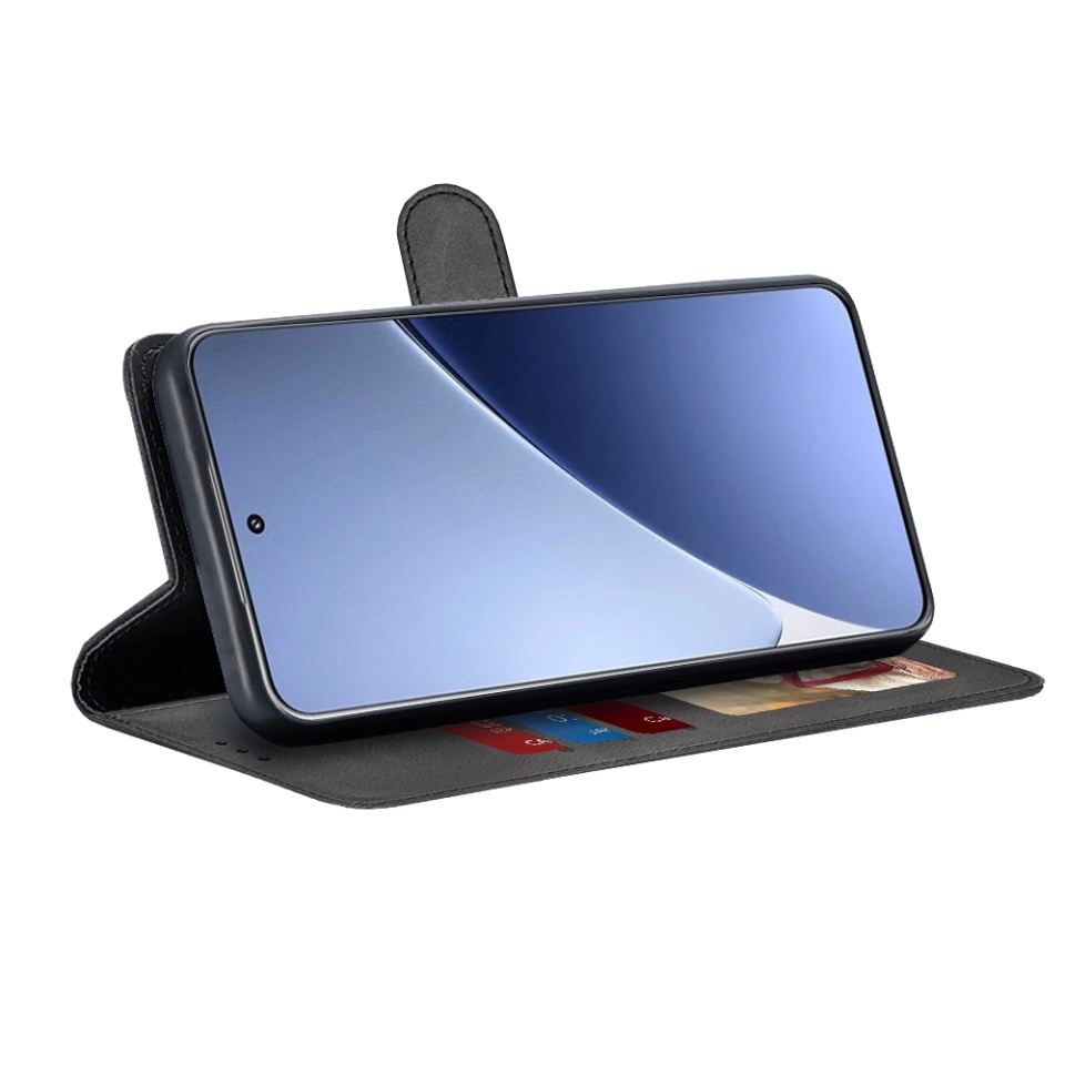 Husa pentru Xiaomi 15 Pro, SKYDDAR INNOVATION, Diary Book, tip carte, cu Portofel Interior, Antisoc, Negru, set cu sticker - 1 | YEO