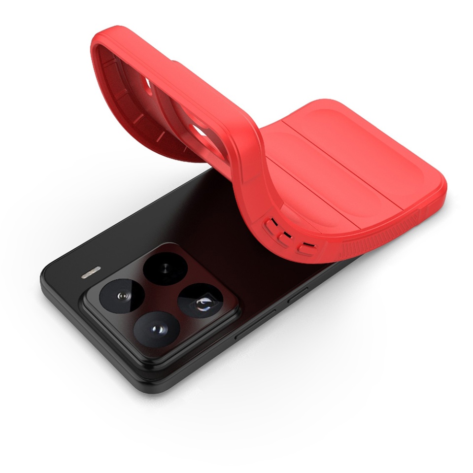 Husa pentru Xiaomi 15 Pro, SKYDDAR INNOVATION, Magic Shield, din Silicon Mat, set cu sticker, Rosu - 3 | YEO