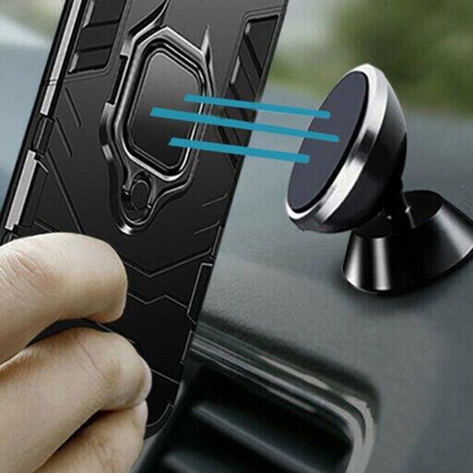Husa pentru Xiaomi Poco F6 cu inel magnetic, antisoc, SKDR Forged - Negru - 2 | YEO