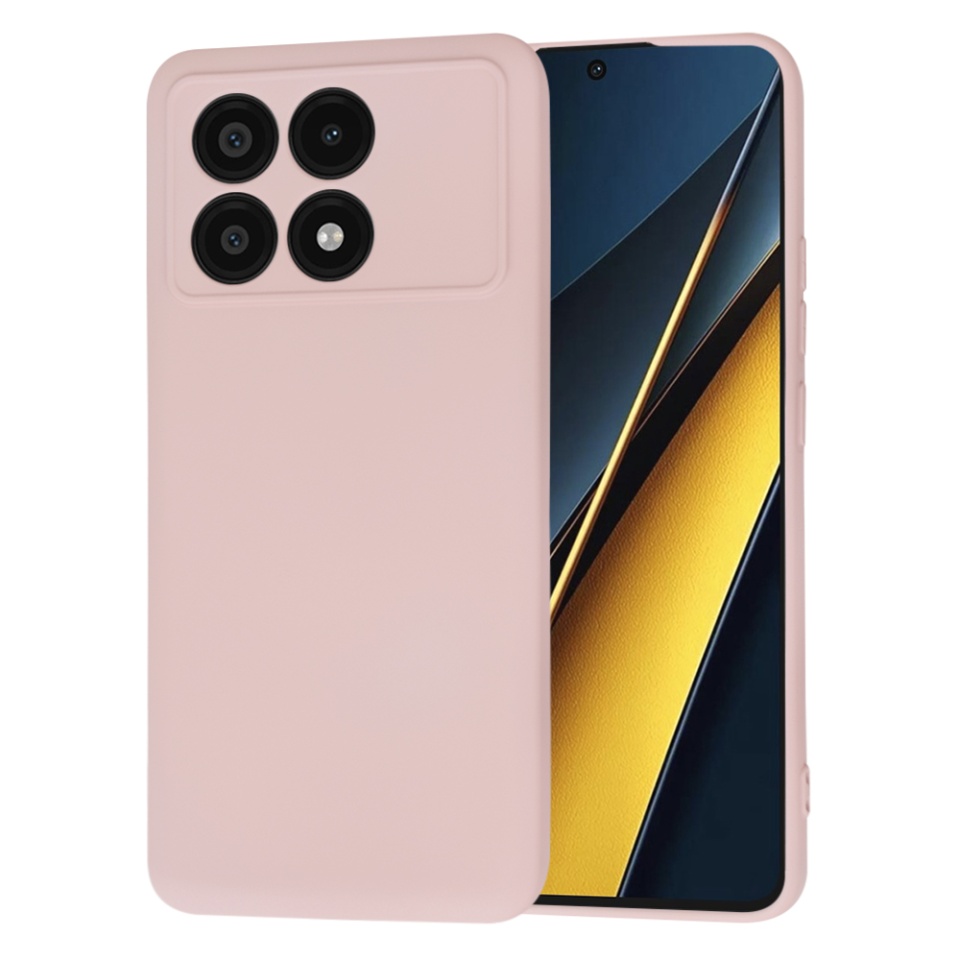 Husa pentru Xiaomi Poco X6 Pro din Silicon Catifelat, Protectie Premium, Skyddar SoftElegance - Roz pudra