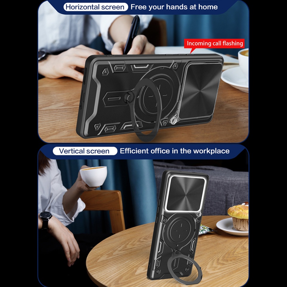 Husa pentru Xiaomi Redmi 13 / Poco M6 4G, SKYDDAR INNOVATION, CamGuard Pro, Inel Magnetic, Protectie Camera, set cu sticker, Mov - 2 | YEO