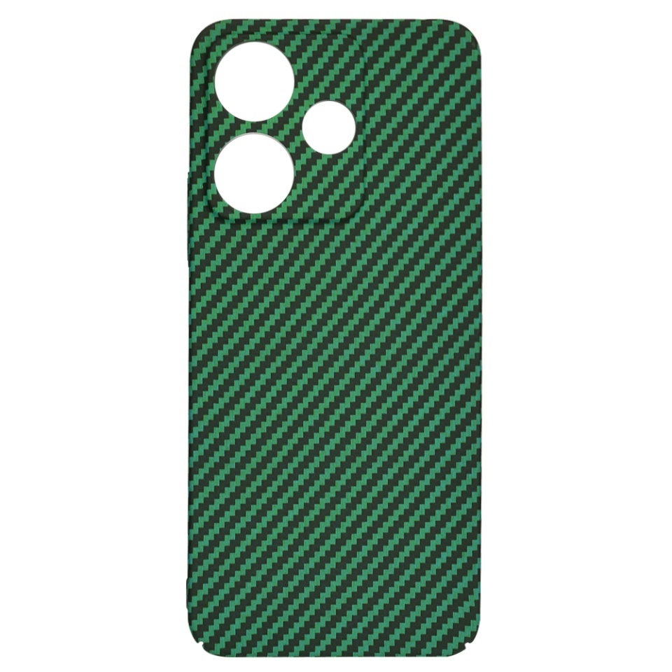 Husa pentru Xiaomi Redmi 13 / Poco M6 4G, SKYDDAR INNOVATION, textura carbon, Carbonite FiberShell, set cu sticker, Verde, - 3 | YEO