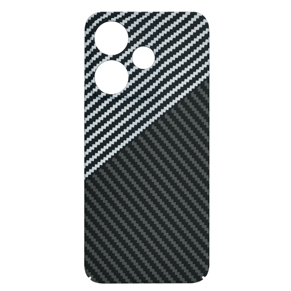 Husa pentru Xiaomi Redmi 13 / Poco M6 4G, SKYDDAR INNOVATION, textura carbon, Carbonite FiberShell, set cu sticker, Gri, - 3 | YEO