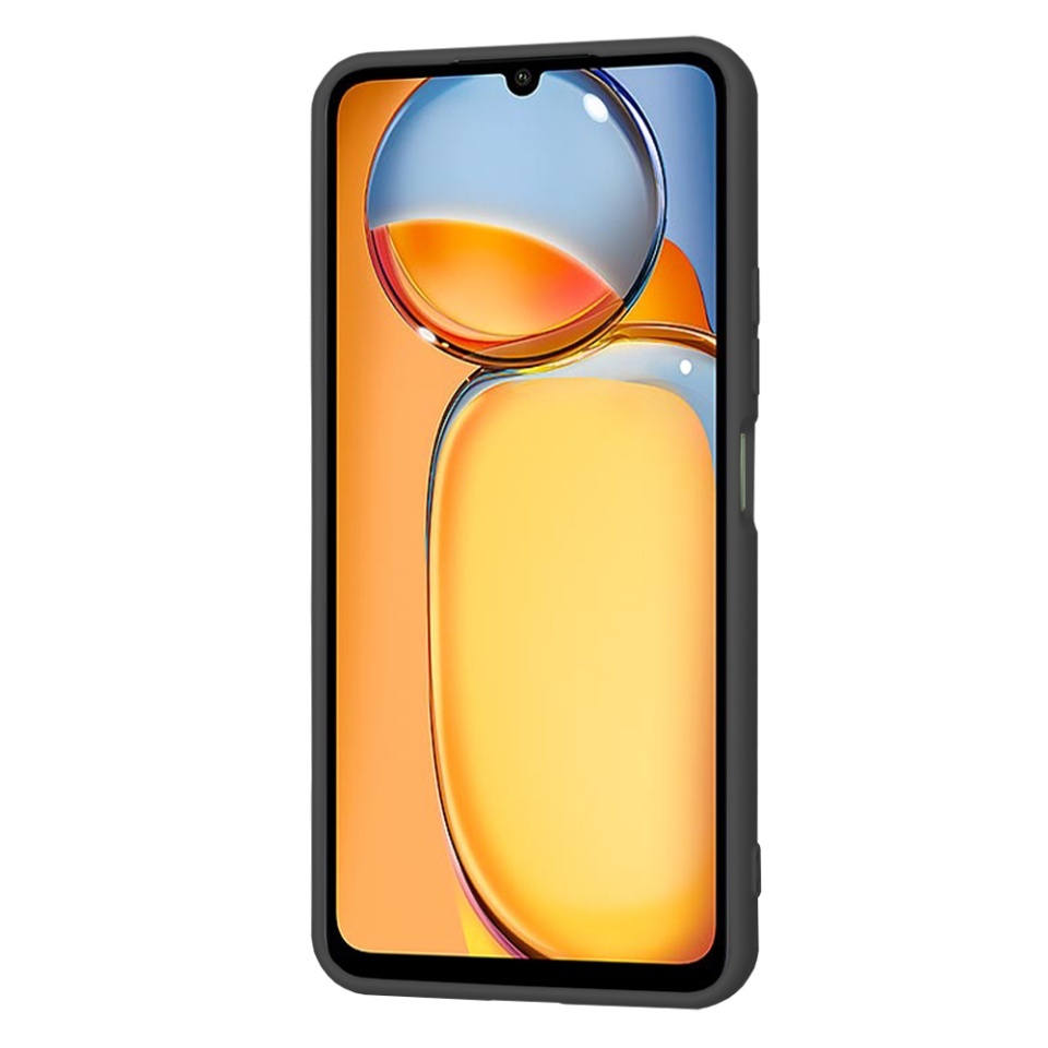 Husa pentru Xiaomi Redmi 13C 4G / Poco C65, SKYDDAR INNOVATION, din Silicon Catifelat, SoftElegance, set cu sticker, Negru - 1 | YEO