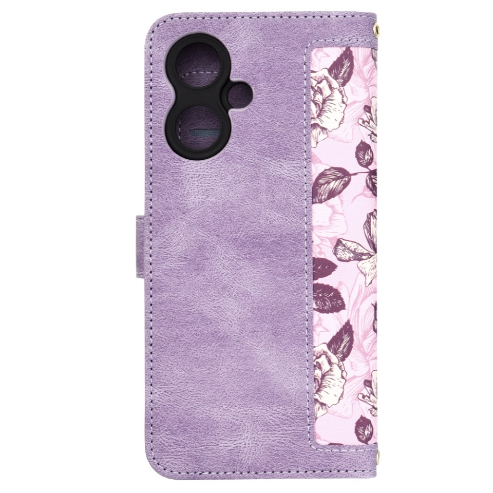 Husa pentru Xiaomi Redmi 13C 5G, SKYDDAR INNOVATION, Flipcraft din Piele Ecologică, Stand Integrat, Buzunare pentru Carduri, set cu sticker, Mov - 1 | YEO