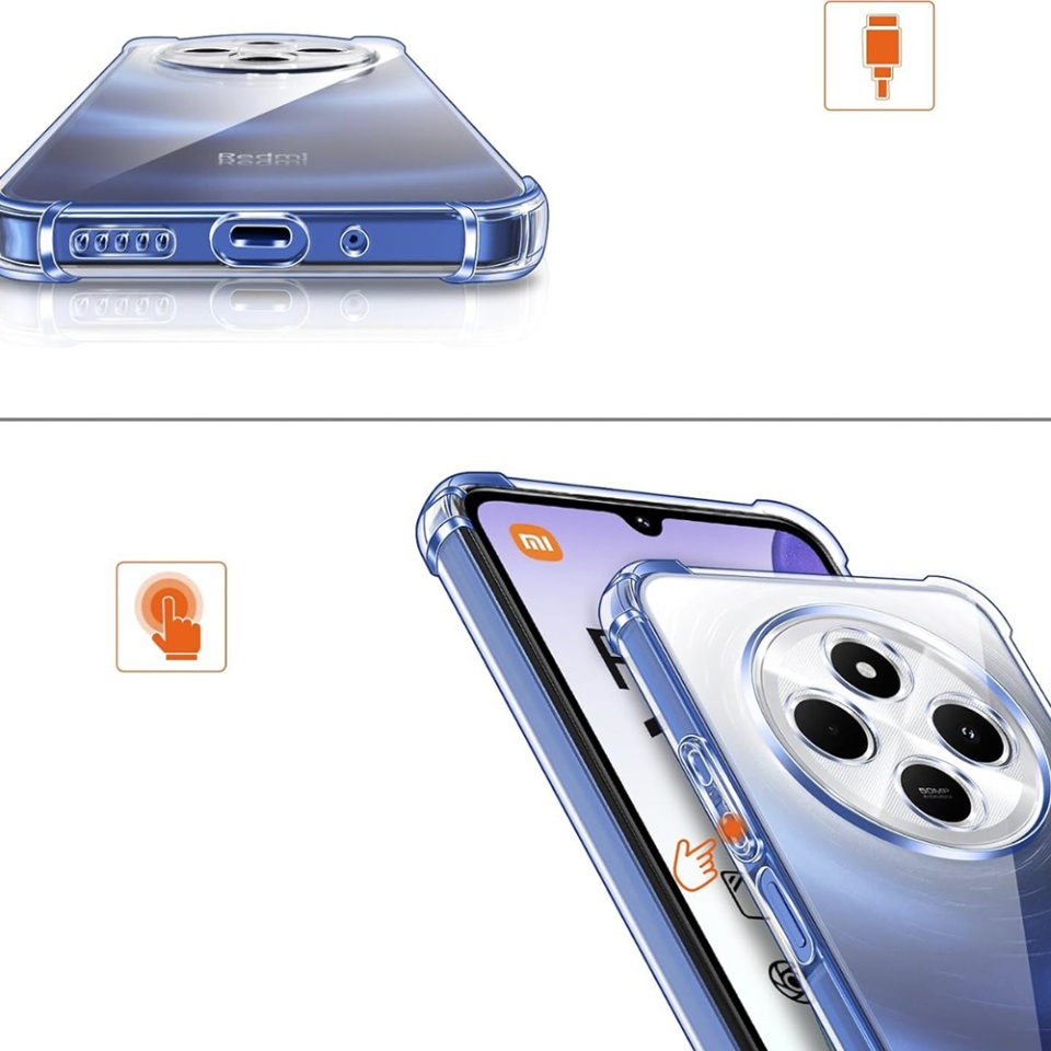 Husa pentru Xiaomi Redmi 14C / Poco C75 , SKYDDAR INNOVATION, Shockproof Clear din Silicon Slim, Transparenta, set cu sticker - 2 | YEO