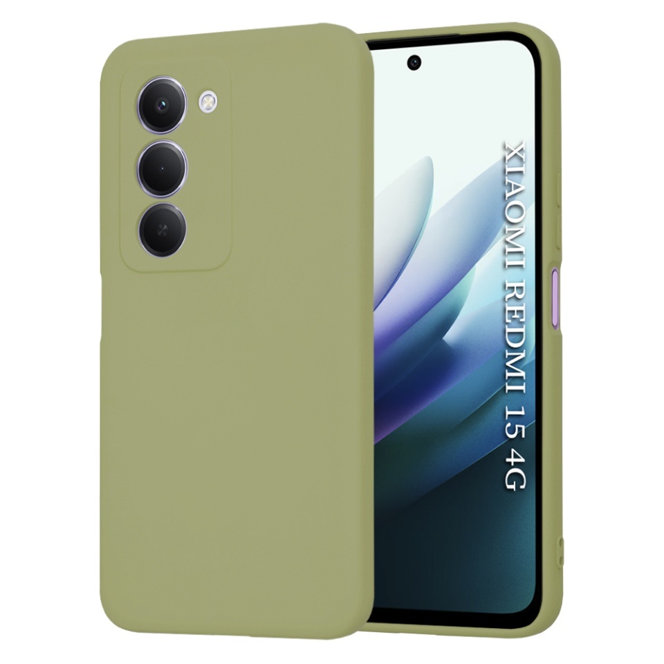 Husa pentru Xiaomi Redmi 15 5G / Redmi 15 4G, SKYDDAR INNOVATION, din Silicon Catifelat, SoftElegance, set cu sticker, Verde