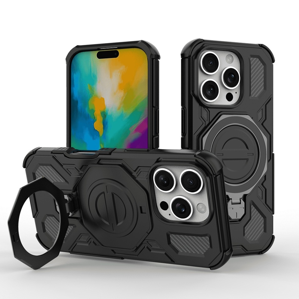 Husa pentru Xiaomi Redmi 15C 4G / Redmi 15C 5G, Antisoc, SKYDDAR INOVATION, Carbon Shield PRO, Magsafe, set cu sticker, Negru