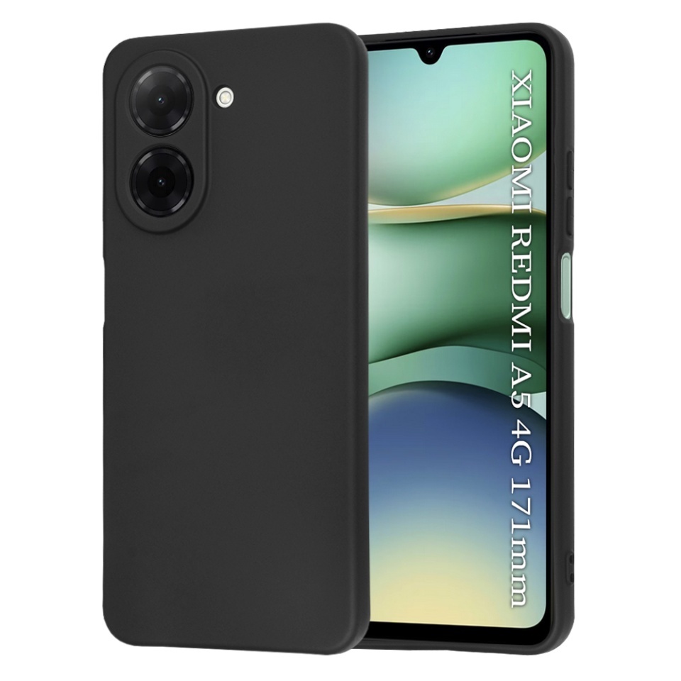 Husa pentru Xiaomi Redmi A5 4G (Regional), SKYDDAR INNOVATION, din Silicon Catifelat, SoftElegance, set cu sticker, Negru