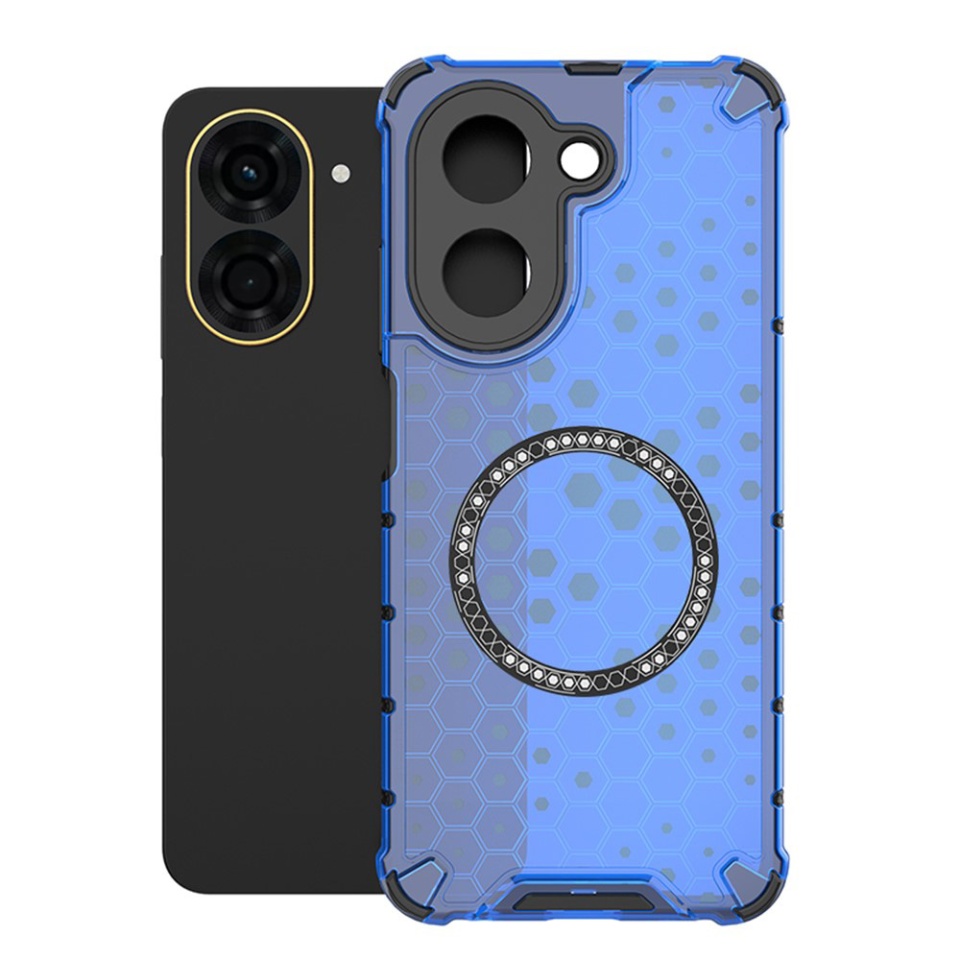 Husa pentru Xiaomi Redmi A5 4G (Regional), SKYDDAR INNOVATION, HoneyComb Shield MagSafe, Antisoc, set cu sticker, Albastru