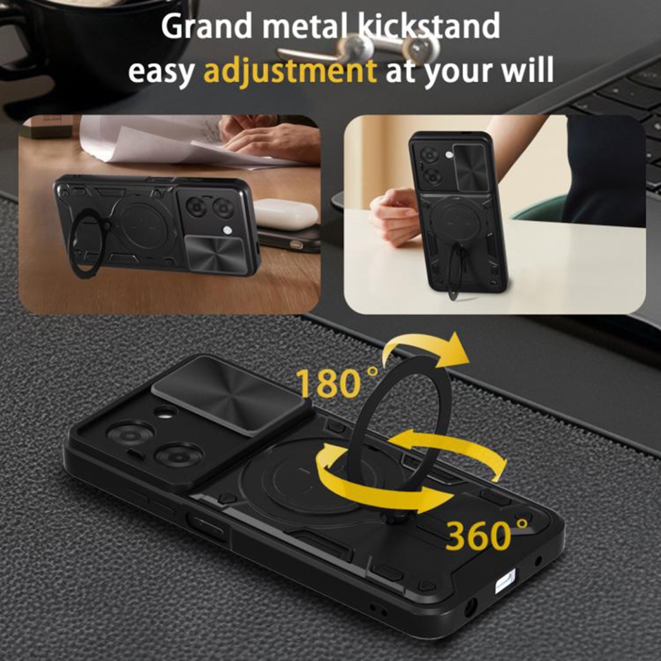 Husa pentru Xiaomi Redmi A5 4G (Standard), SKYDDAR INNOVATION, CamGuard Pro, Inel Magnetic, Protectie Camera, set cu sticker, Albastru - 5