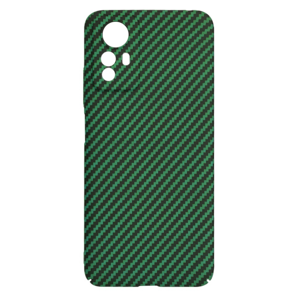 Husa pentru Xiaomi Redmi Note 12S, SKYDDAR INNOVATION, textura carbon, Carbonite FiberShell, set cu sticker, Verde, - 3 | YEO