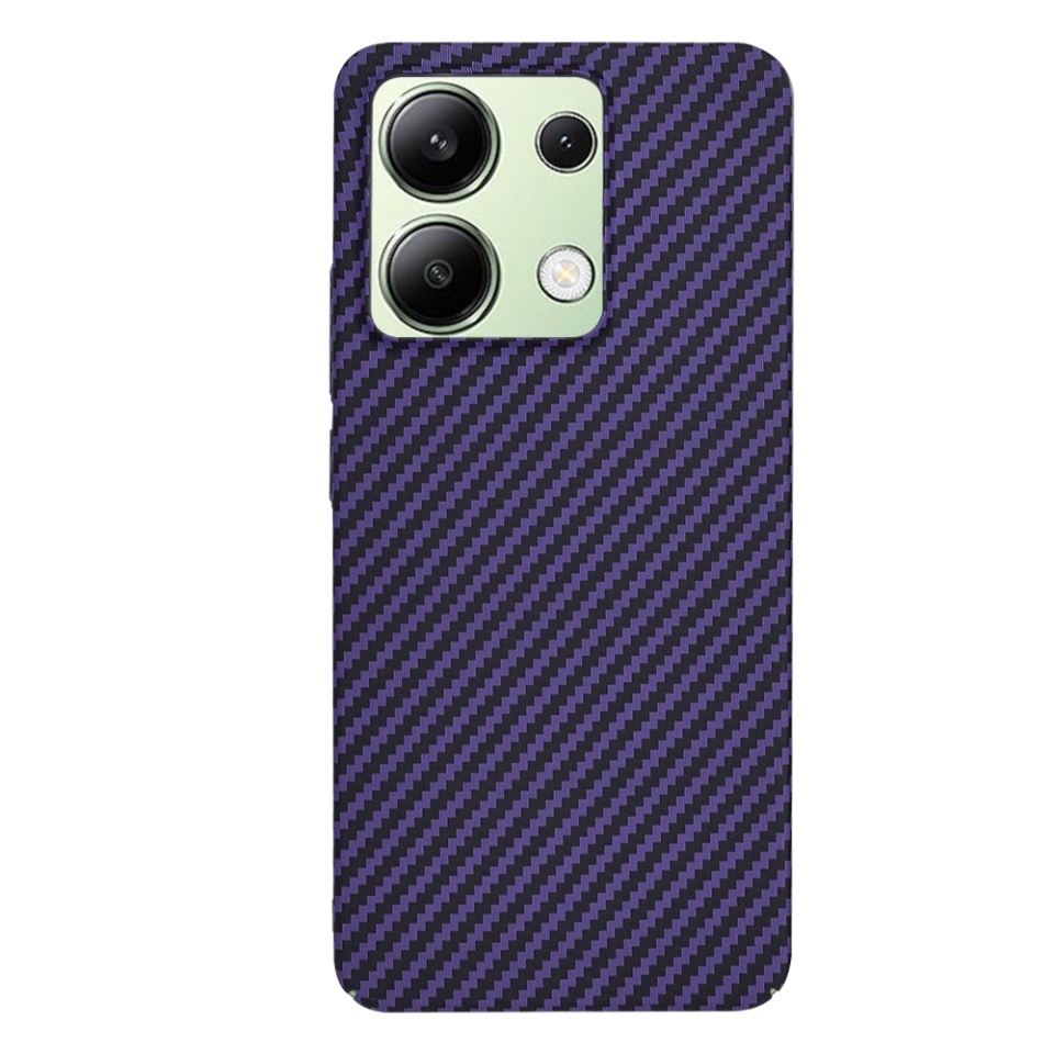 Husa pentru Xiaomi Redmi Note 13 4G, SKYDDAR INNOVATION, textura carbon, Carbonite FiberShell, set cu sticker, Mov, - 2 | YEO