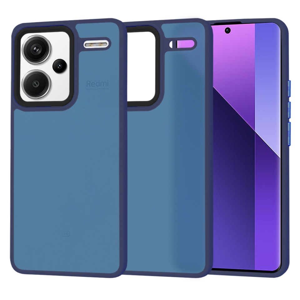 Husa pentru Xiaomi Redmi Note 13 Pro+ 5G, ce Absoarbe Cele mai Aspre Socuri, Skyddar Frosted - Bleumarin