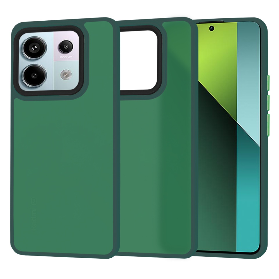 Husa pentru Xiaomi Redmi Note 13 Pro 5G / Poco X6, ce Absoarbe Cele mai Aspre Socuri, Skyddar Frosted - Verde inchis