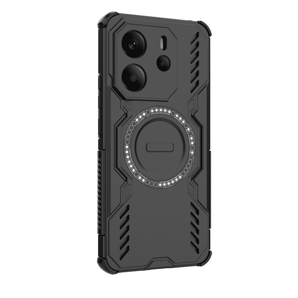 Husa pentru Xiaomi Redmi Note 14 4G (Regional), SKYDDAR INOVATION, ArmorMag, Magsafe, set cu sticker, Negru - 3 | YEO