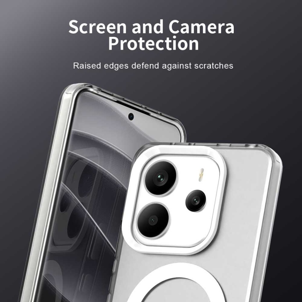 Husa pentru Xiaomi Redmi Note 14 4G (Standard), SKYDDAR INOVATION, CandyCase, Magsafe, set cu sticker, Alb - 2 | YEO