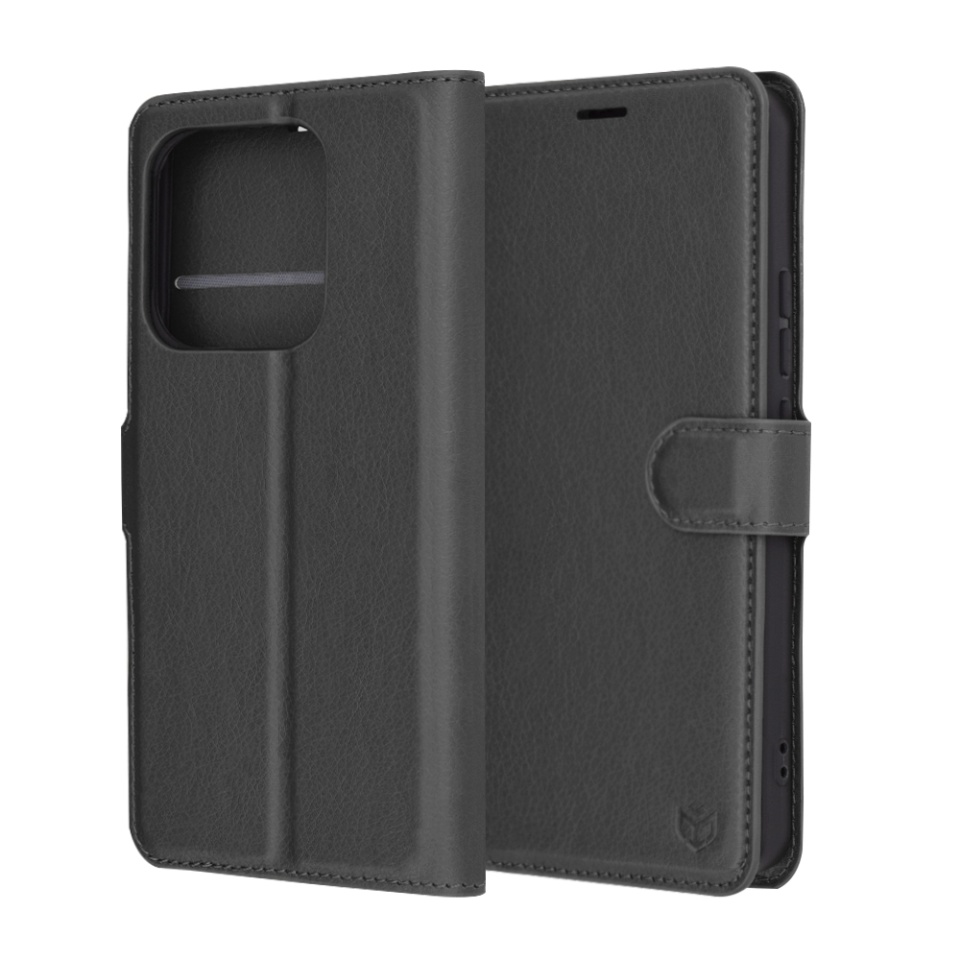 Husa pentru Xiaomi Redmi Note 14 4G tip Carte, cu Portofel Interior, Finisaje Premium, Leather Wallet - Negru