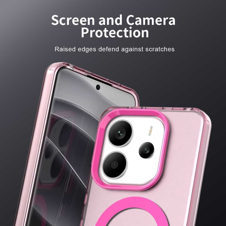 Husa pentru Xiaomi Redmi Note 14 5G, SKYDDAR INOVATION, CandyCase, Magsafe, set cu sticker, Roz - 2 | YEO