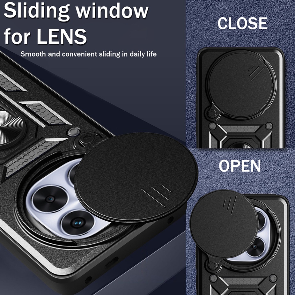 Husa pentru Xiaomi Redmi Note 14 Pro+ 5G cu inel magnetic si protectie camera CamShield - Verde - 3 | YEO